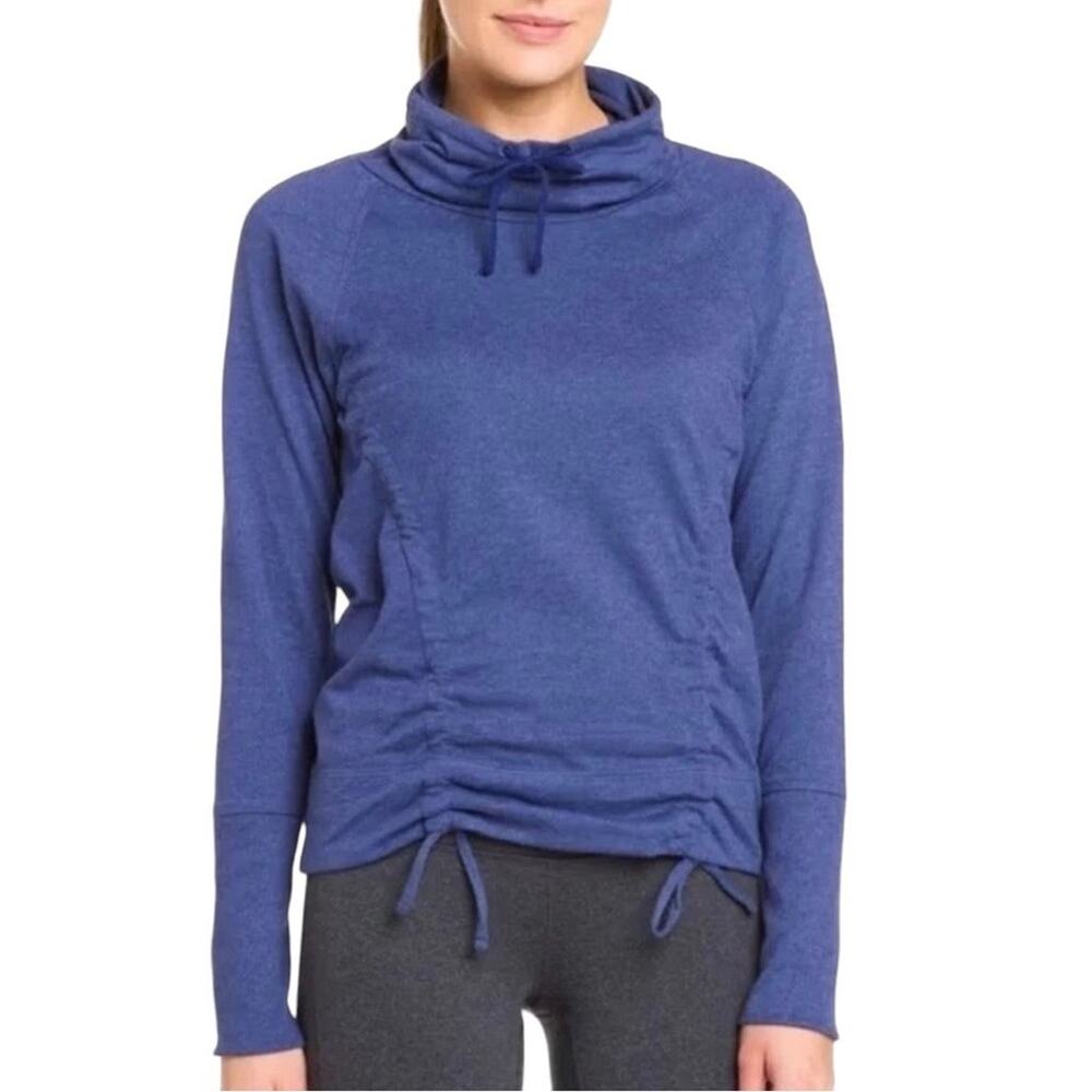 Lucy Blue Lean and Mean Cinch Pullover Funnel Neck Sweatshirt Size Medium